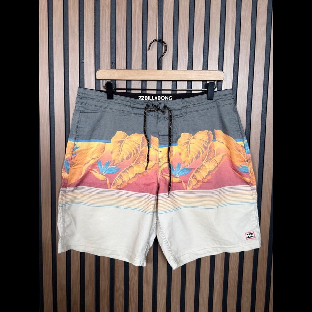 Billabong Board Short 34 Mens Multicolor Lo Tides Printed Stretch